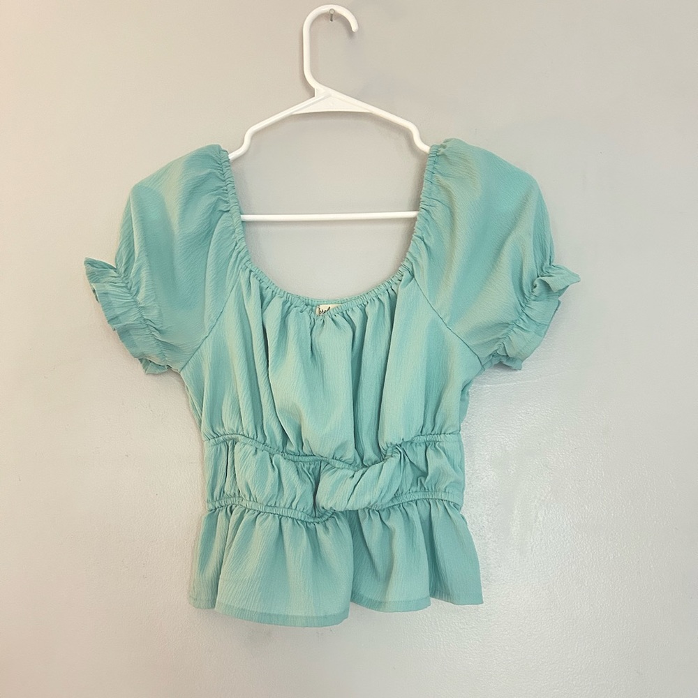 Teal beachy top Small